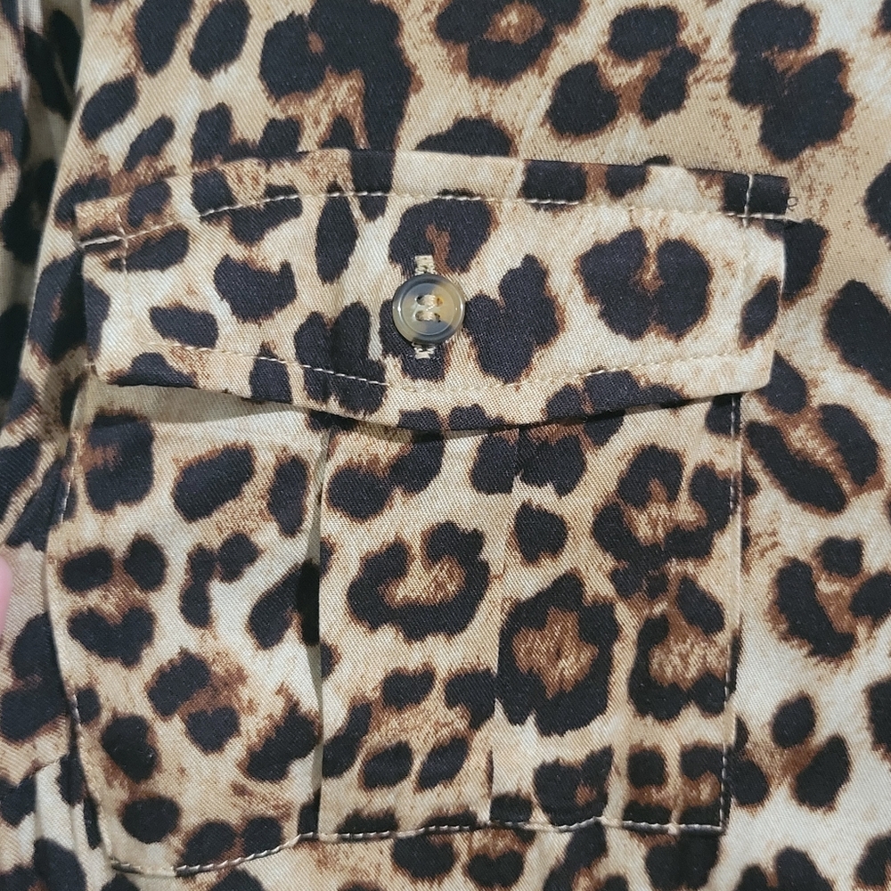Torrid Women's Leopard Print Chalis Midi Dress NWT Size 4X Drawstring Buttons - Picture 12 of 16